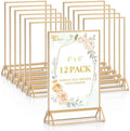 EHWINE 12 Pack Gold Acrylic Sign Holder 4x6 Double Sided Tabletop Stand by EHWINE