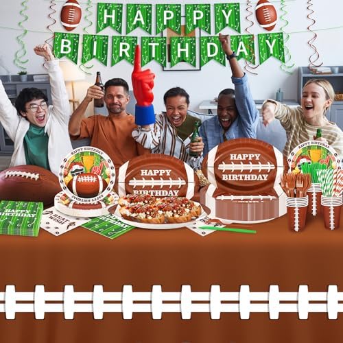 177PCS Football Birthday Party Decoration,Football Tableware Party Supplies - Image 7