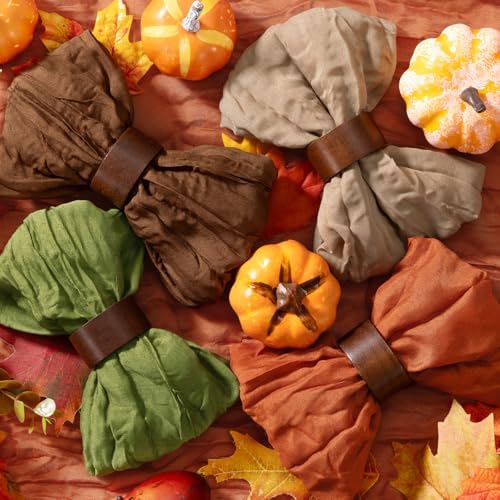 DeZerlor Thanksgiving Fall Cheese Cloth Napkins Set of 20 for Wedding Party - Image 2