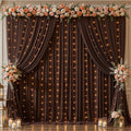 Brown Backdrop Curtains with Lights for Parties,20x10FT Wrinkle Free Wedding Photo Backdrop Curatin Drapes Fabric for Baby Shower Birthday Ceremony Reception Home Party Decorations by Partisky
