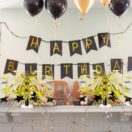 6 Pcs Star Centerpiece, Black and Gold - Image 5