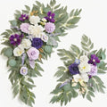 Faux Flower Swag Set of 2 for Wedding Welcome Signs Floral Swag Wedding Reception Ceremony Signs Decor (Lavender & Cream) by Piklado