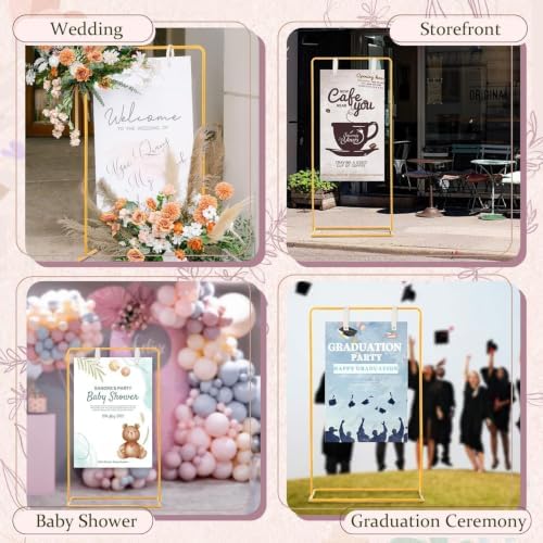 Wedding Sign Stand,Welcome Poster Easel Stand,Mustard Gold Tone - Image 6