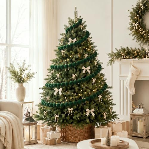 Canlierr 2 Pcs 6.5ft Christmas Velvet Ball Garland Mantle Decorations 60mm - Image 5