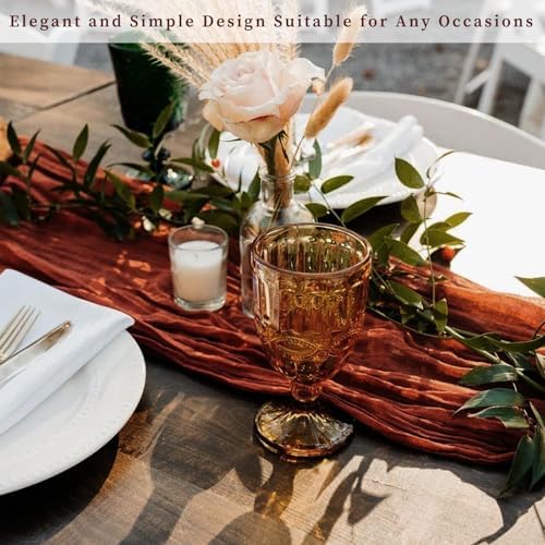 6 Pack Terracotta Cheesecloth Table Runner 10FT Boho Rustic Cheese Cloth Table Runner for Wedding 20 x 120 Inch Long Bridal Shower Baby Shower Gauze Fabric Sheer Birthday Party Table Decorations - Image 7
