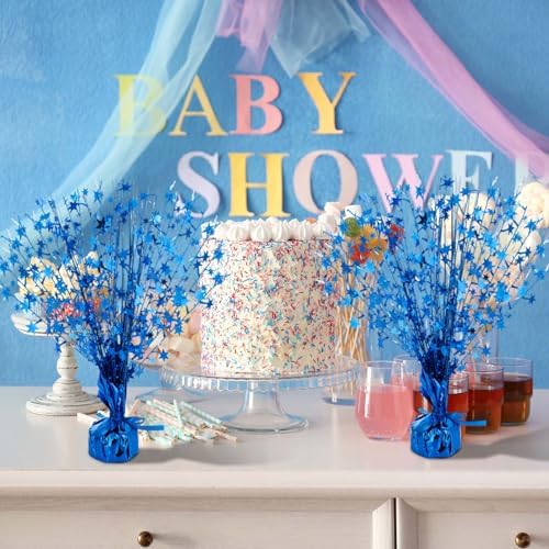 Crowye 3 Pcs Navy Blue Metallic Foil Spray Table Decorations for Birthday - Image 6