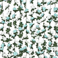 8Pcs 66Ft Flower Garland Rose Vines Blue & White Floral Garland Flower Vine by MARTINEMALL
