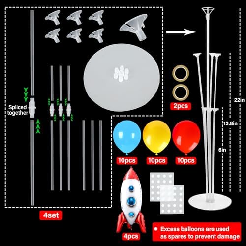 Naozinebi 4 Sets Toy Inspired Birthday Party Balloons Stand Kit Story Decor - Image 2