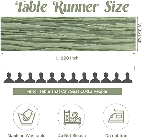 10FT Cheesecloth Table Runner Boho Party Home Decorations - Image 4