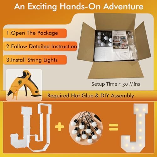3FT Marquee Letters, Large Light Up Letters J for Party Decor - Image 2