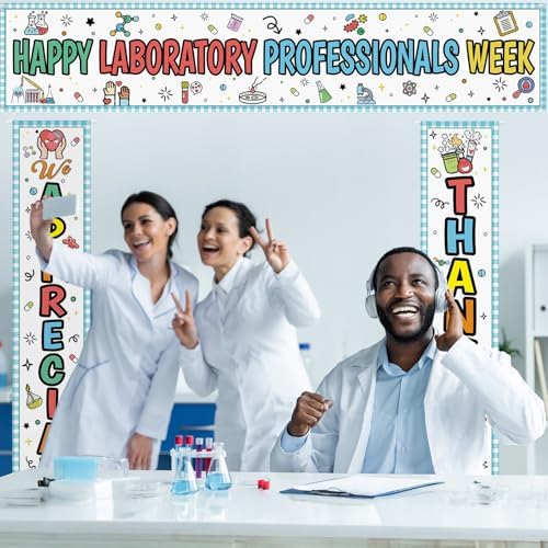 Smoothnovelty 3 Pcs Multicolor Laboratory Professionals Week Banner - Image 2