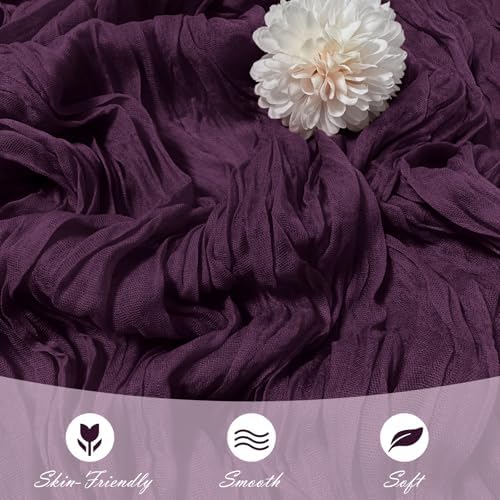30 Pack Dark Purple Cheesecloth Table Runner 17 x 108 inch Cheese Cloth Table Runners 9ft Terracotta Table Runner Rustic Romantic Sheer Gauze Runner for Wedding Party Baby Shower Table Decoration - Image 5