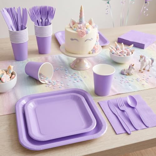 Vyntra 350 Pcs Lavender Square Paper Plates and Napkins Set, Serves 50 - Image 5