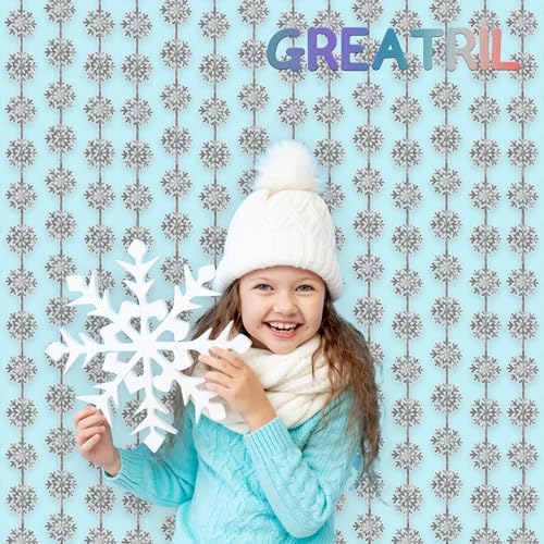 Winter Snowflake Party Streamers Backdrop Decorations 3.2ft x 6.5ft 2 Pack - Image 6