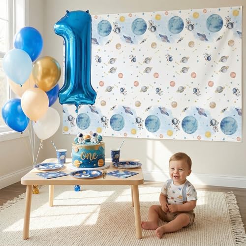 3 Pack First Trip Around The Sun Space Tablecloths, Star Party Table Cover - Image 6
