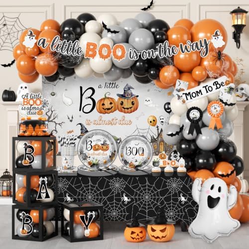 A Little Boo Is Almost Due Baby Shower Decorations for Boys Girls Baby Shower Party by Pymurod