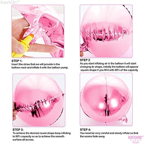 KatchOn Pink Balloons - 22 Inch, Pack of 6, Pink Mylar Balloons - Image 4
