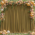 8x10FT Light Brown Backdrop Curtains for Wedding Parties, Wrinkle Free Polyester Photography Backdrop Drapes for Wedding Baby Shower Birthday Parties Stage Background Stand Decorations 4x10ft,2 Panels by Partisky