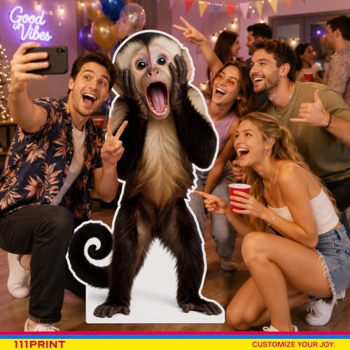 Funny Capuchin Monkey Life Size Cardboard Cutout Standee, 3FT - Image 4