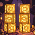 Novabright 6 Sets Princess Sun Party Decoration Boxes with Lights Large 12 Inch Gold Lantern Boxes for Princess Birthday Wedding Decor by Unknown