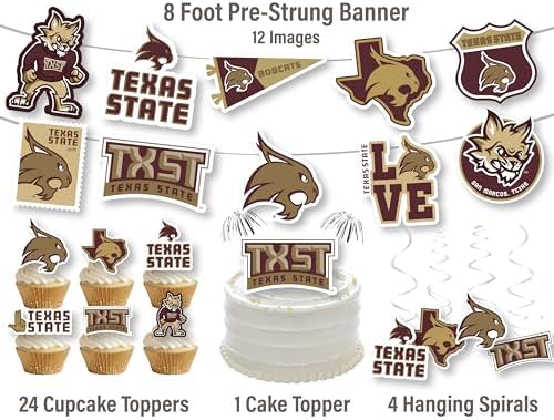 Texas State University Decorations, TXST Party Decor, Graduation 42 Pcs - Image 3