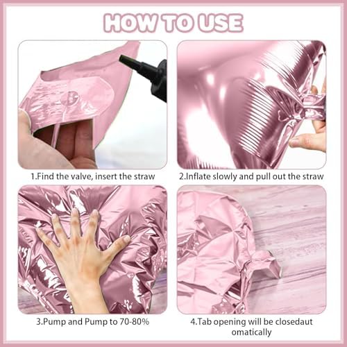 25PCS Pearl Pink White Square Foil Balloons Wall Backdrop - Image 6