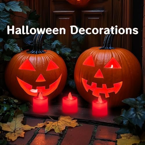 LANKER 24 Pack Flameless Led Tea Lights Candles, Flickering Red Candles (Red) - Image 3