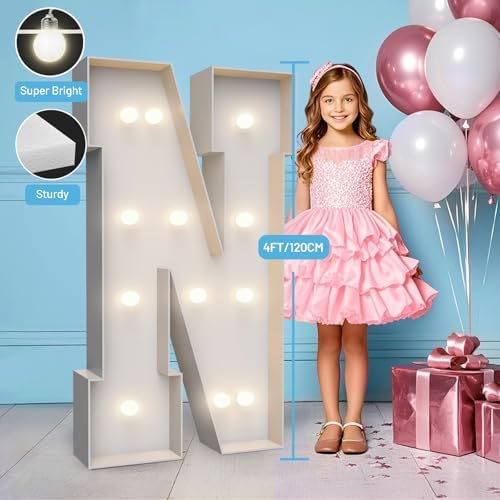 4FT Light Up Marquee Letter N - Large Foam Board Mosaic Kit - Image 3
