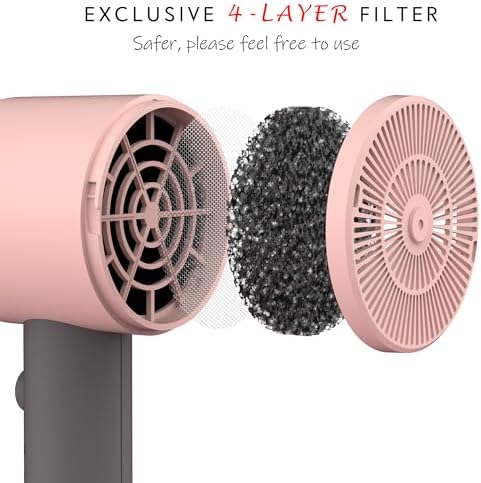 AINA Diffuser Hair Dryer,Comb Full-Featured Blow Dryer 110V(Misty Blush) - Image 2