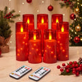 Raycare 7 Pack Flameless Battery Operated Pillar Candles with Remote Timer by Raycare