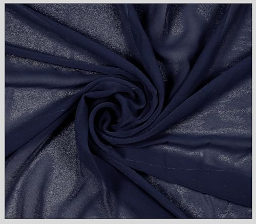 50 Yard Chiffon Fabrics, 44" Wide, Lightweight, Sheer – Navy Blue - Image 3