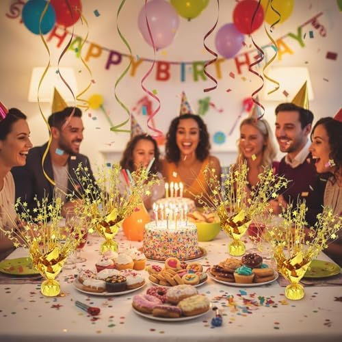 Metallic Foil Spray Centerpiece Stars for Wedding, Birthday, Anniversary, Christmas Table Decor, Holiday Festival Baby Shower Graduation Mantle Party Decorations (Gd630) - Image 5
