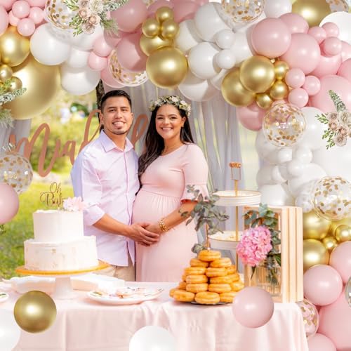 Pink White Gold Balloon Arch Kit, 138Pcs Birthday Decor - Image 4
