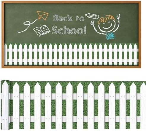 20Ft Picket Fence Bulletin Board Decoration, Back to School Decor Kit by codree