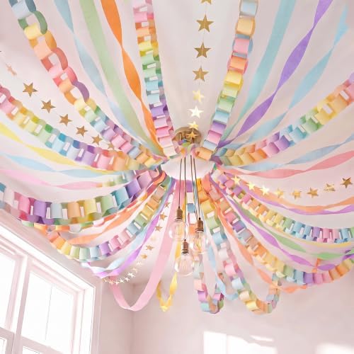 TaoBary Pastel Party Decorations 600 Large Paper Chain, Pastels, Large Size - Image 6