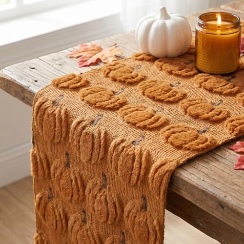 Artoid Mode Caramel Soft Faux Fur Fall Table Runner 13x36 Inch - Image 5