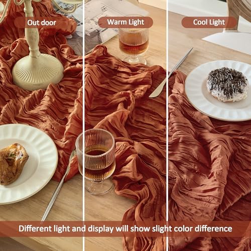 12 Pack Terracotta Cheesecloth Table Runner Boho Gauze Fall Decor - Image 4