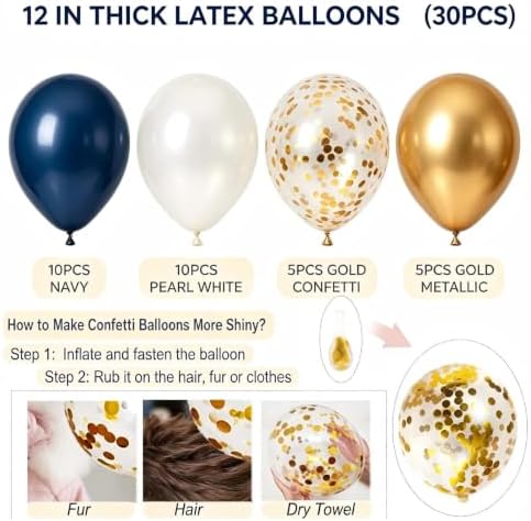 Birthday Decorations for Men, Navy Blue and Gold Party Decorations - Image 5
