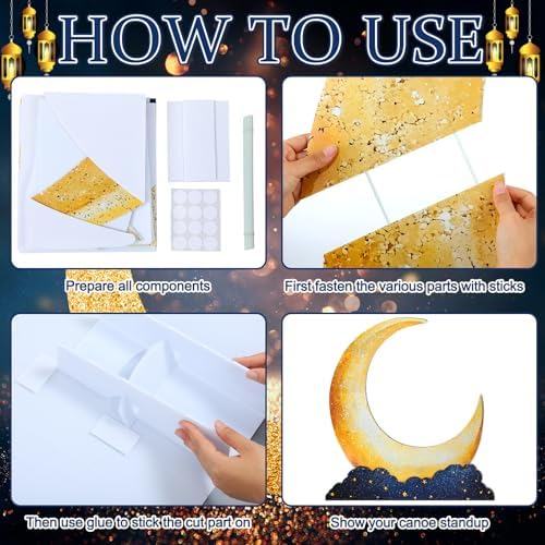 Leinuosen 5 ft Moon Starry Night Movie Night Party Decorations Large Cutou - Image 3