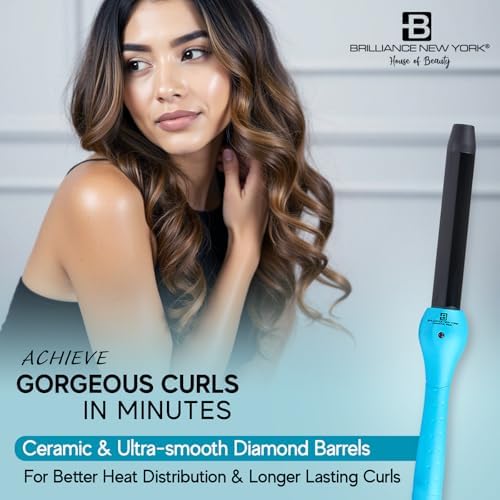 Brilliance New York Trio Flat and Curling Irons Set, Turquoise, 1.25 Inch Flat Iron, 0.5 Inch Mini Flat Iron and Clipless Curling Iron - Image 4