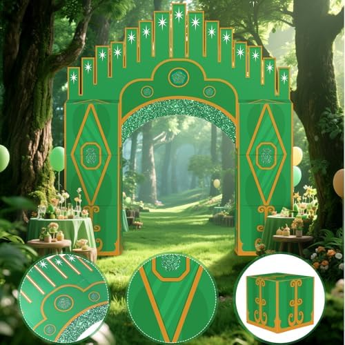 Bucherry 7 Pcs Emerald Cardboard Castle Wizard Trunk or Treat Car Decor Kit - Image 4