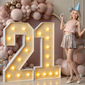 imprsv 21 Marquee Numbers, 4FT Light Up Numbers for 21st Birthday Decor by Letsmakeitimpressive