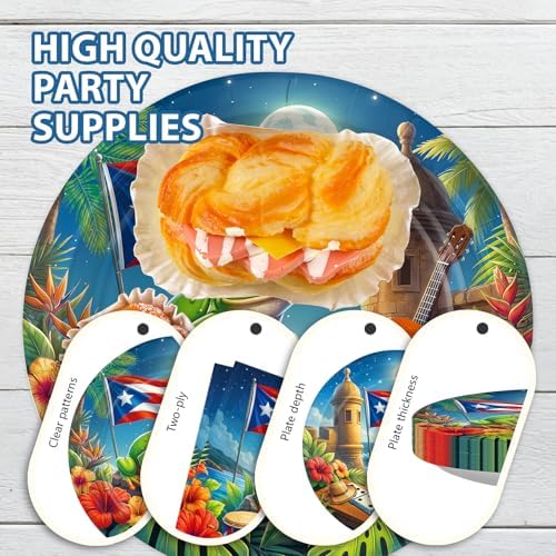 96Pcs Puerto Rico Party Decoration for Puerto Rican Celebrations, Serves 24 - Image 6