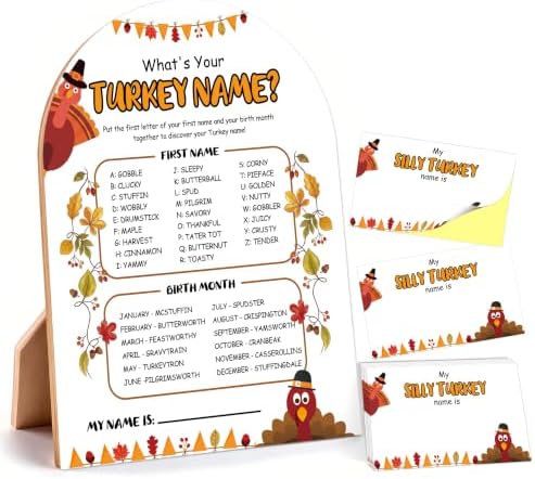 Thanksgiving Party Decorations, What's Your Turkey Name Game by Unknown