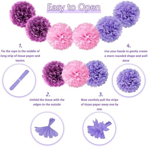 Purple & Pink Party Decorations with Banner for Women & Girls - Engagement, Anniversary & Birthday Party Supplies - Image 5