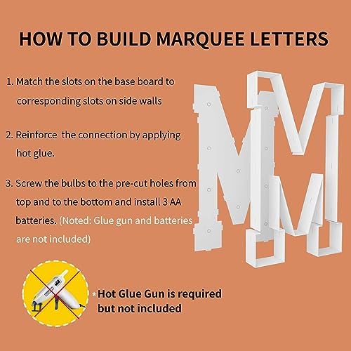 3FT Marquee Letters, Large Light Up Letters M for Marry Me Party Decor - Image 4