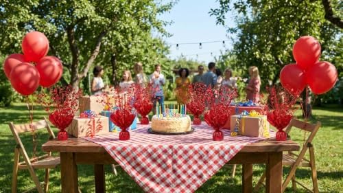 4 Pack Christmas Centerpieces for Tables Red - Image 3