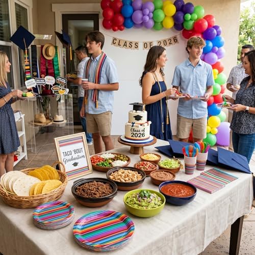 450 Pcs Mexico Fiesta Tableware Set, Serve 50, Multicolor - Image 4