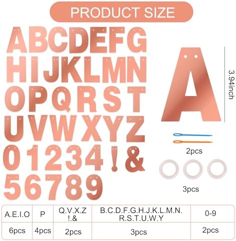 BEISHIDA Double-sided Rose Gold A-Z DIY Letter Custom Banner Party Decor - Image 2
