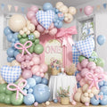 Pink Blue Green Balloon Arch Garland Kit for Wildflower Baby Shower Decor by Paeyeq